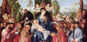 La Fiesta de las Guirnaldas de Rosas (detalle) de Albrecht Dürer